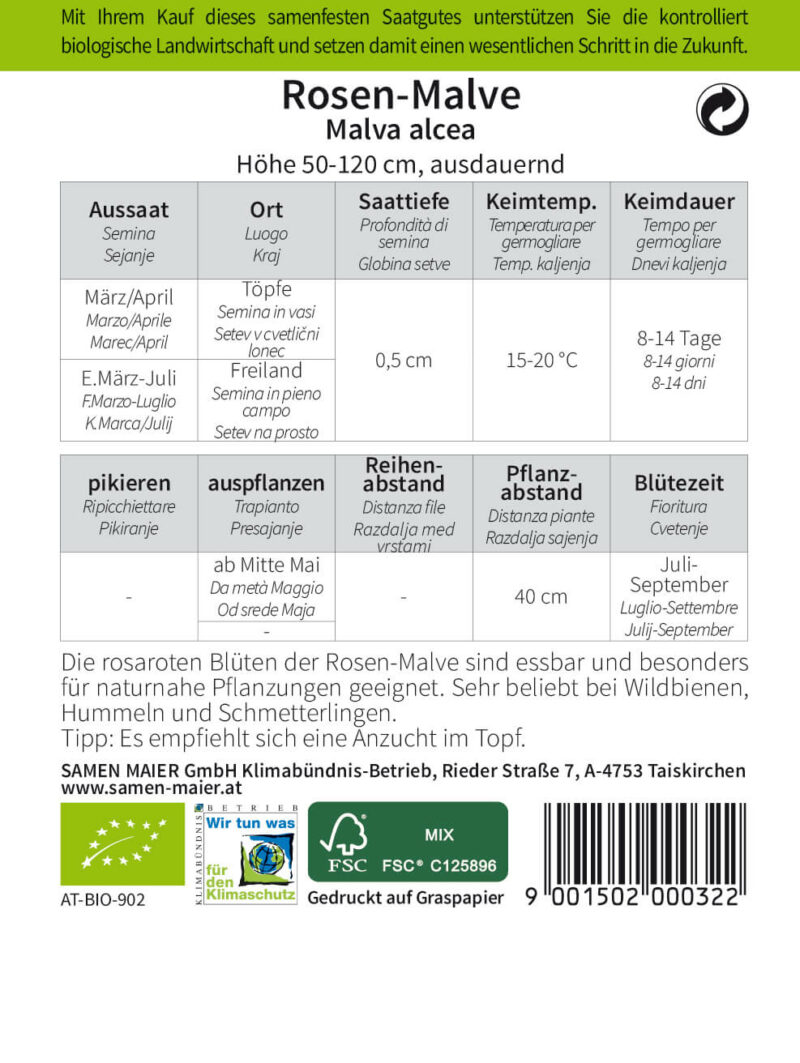 BIO Wildblumen - Rosen-Malve
