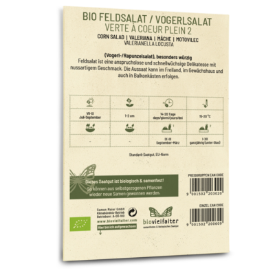 BIO Feld/Vogerlsalat Verte à coeur plein 2