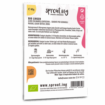 BIO Sprossen / Microgreens Linsen
