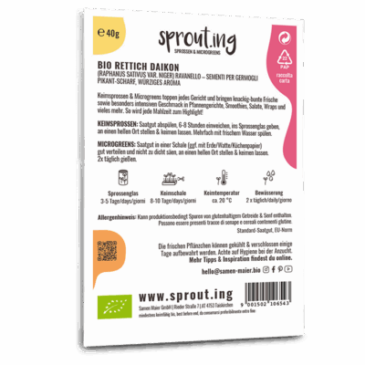 BIO Sprossen / Microgreens Rettich Daikon