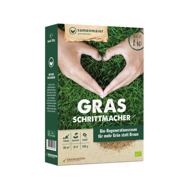 Organic regenerative lawn seed Grasschrittmacher -  more green less brown